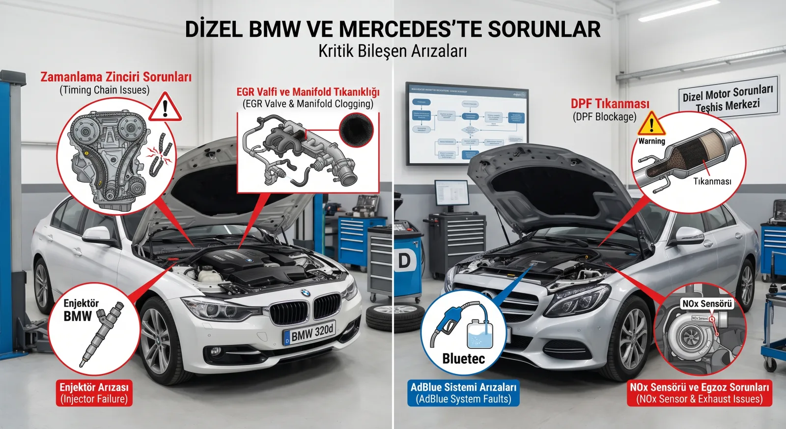 Dizel BMW ve Mercedes’te DPF ve AdBlue Sorunları